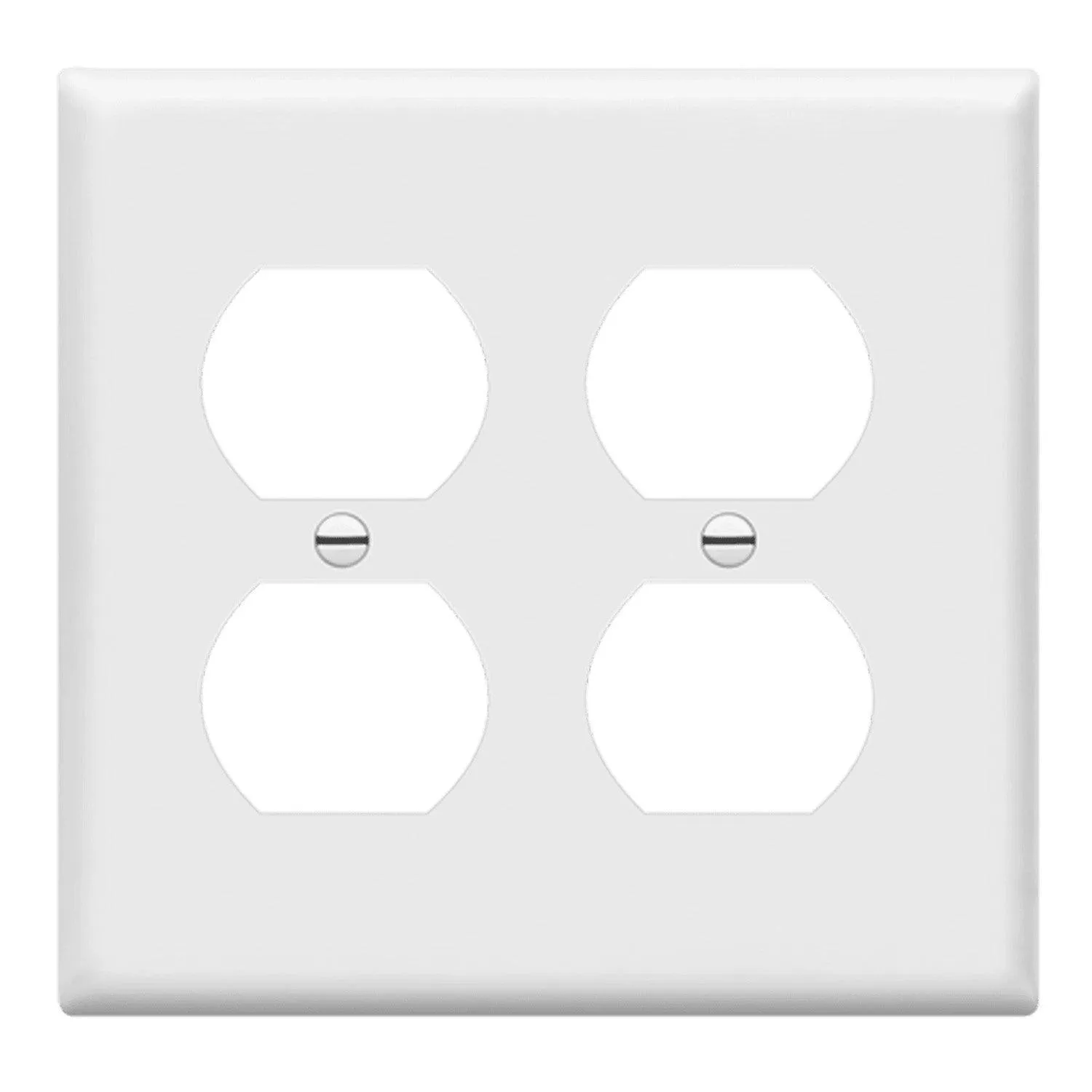 2-Gang Duplex Outlet Cover Plate White