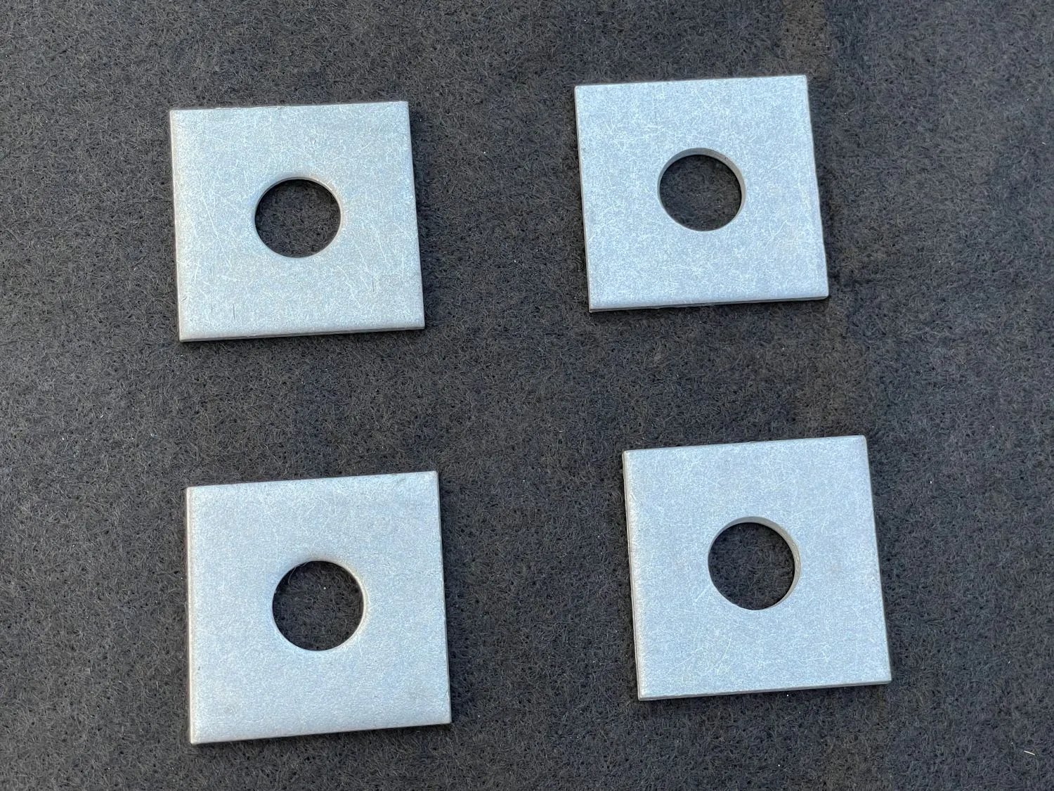 2" x 2" Galvanized Square Plate Washer - 5/8" Anchor Bolt Diameter