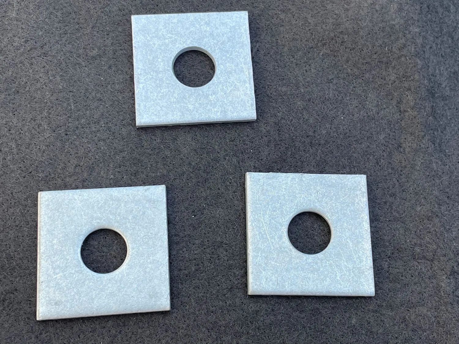 2" x 2" Galvanized Square Plate Washer - 5/8" Anchor Bolt Diameter