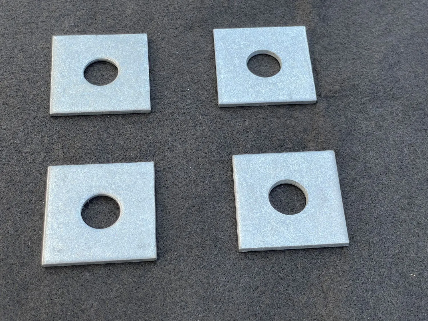 2" x 2" Galvanized Square Plate Washer - 5/8" Anchor Bolt Diameter
