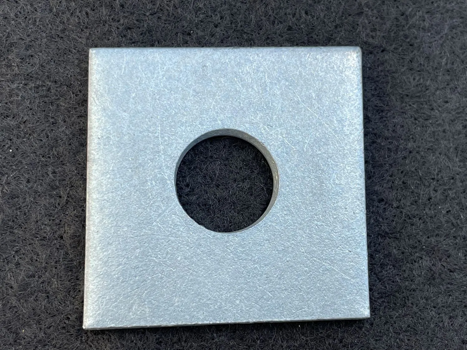 2" x 2" Galvanized Square Plate Washer - 5/8" Anchor Bolt Diameter
