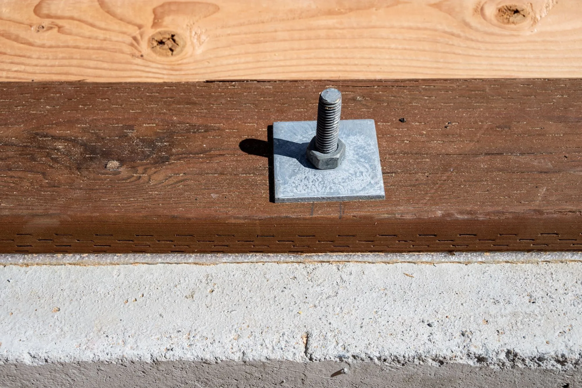 2" x 2" Galvanized Square Plate Washer - 5/8" Anchor Bolt Diameter