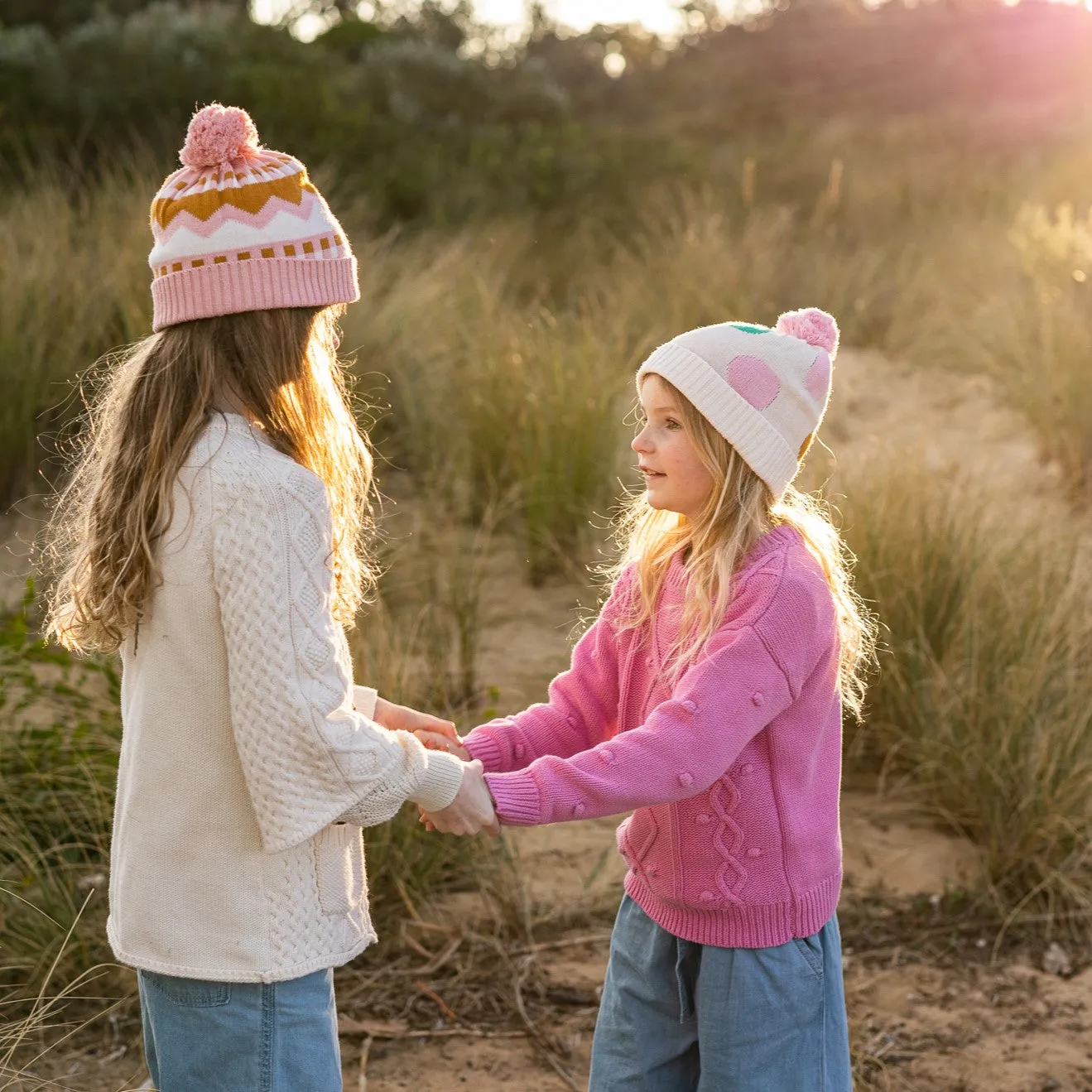Acorn Kids: Spots Merino Beanie Pink