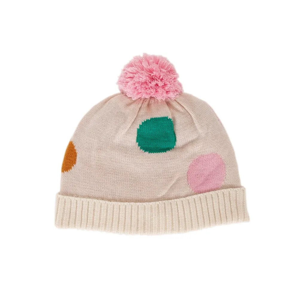 Acorn Kids: Spots Merino Beanie Pink