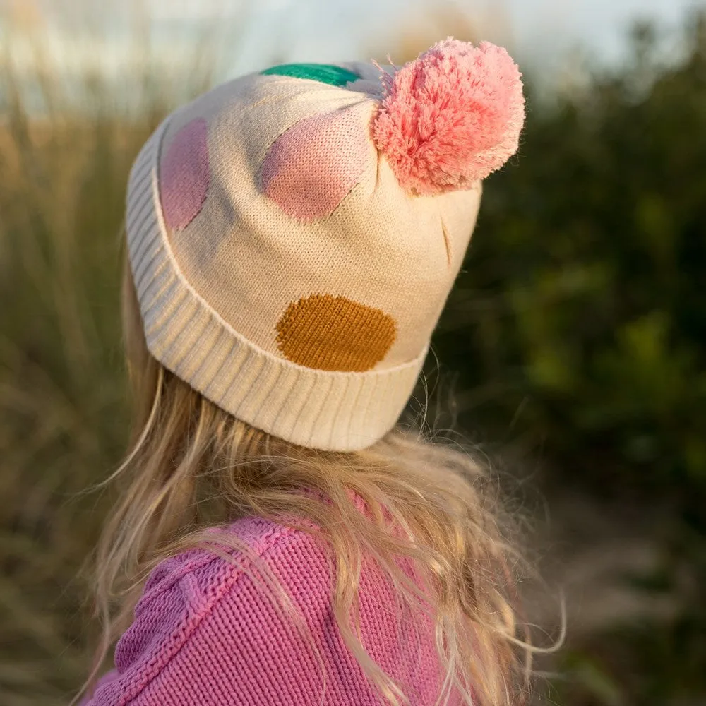 Acorn Kids: Spots Merino Beanie Pink