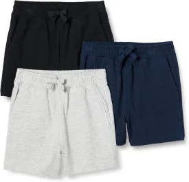 Amazon Essentials Boys and Toddlers' Cotton Jersey Shorts, Pack of 3
