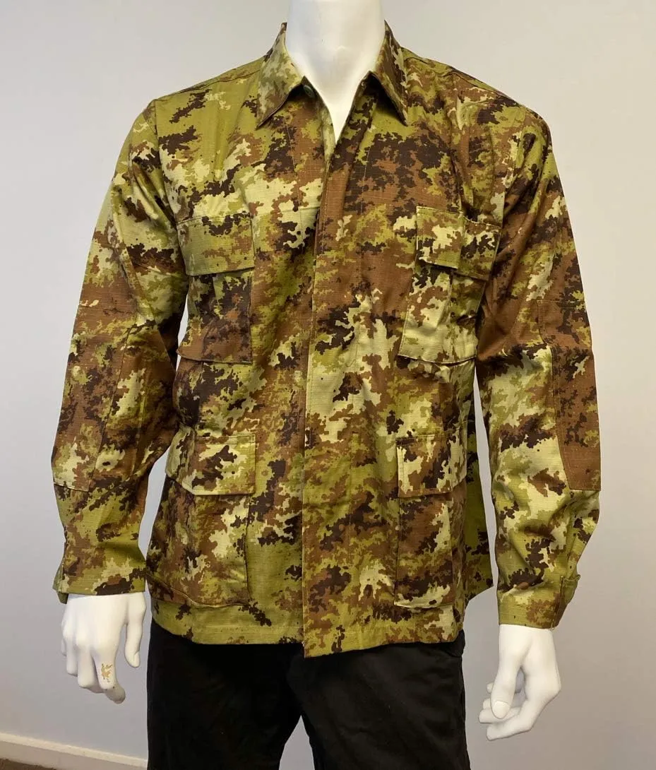 BACKBONE Mens Army Military Battle Dress Uniform BDU Shirt Camo Top Jacket
