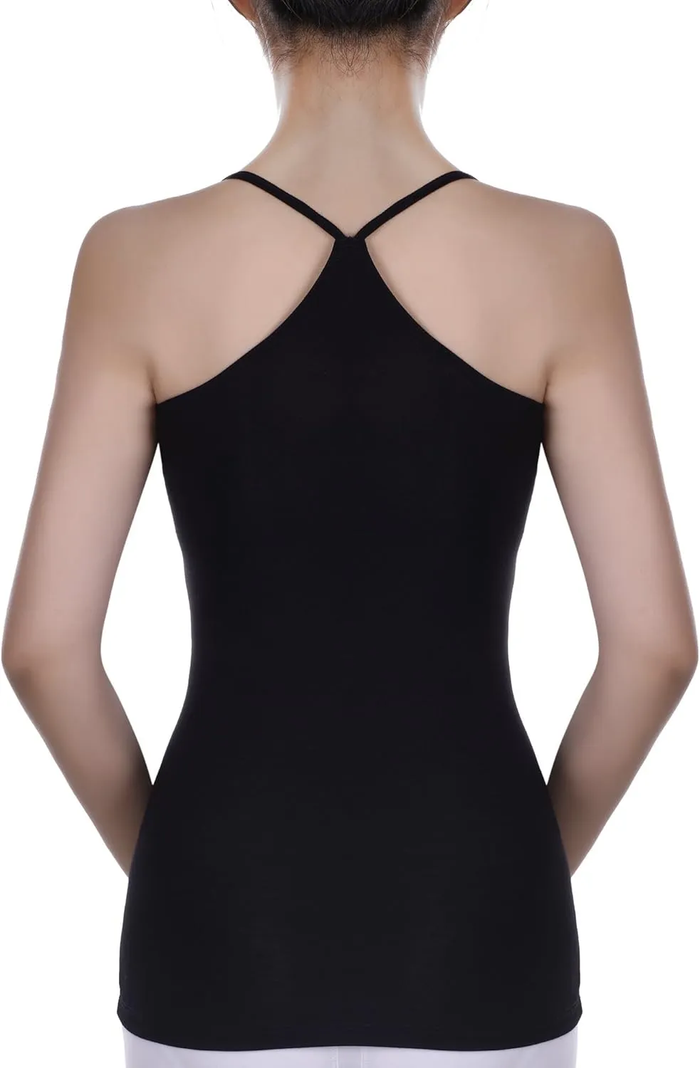 Boao 3 Pieces Women Camisoles Basic Stretch Cami with Y-Back Spaghetti Strap Tank Tops, 3 Colors