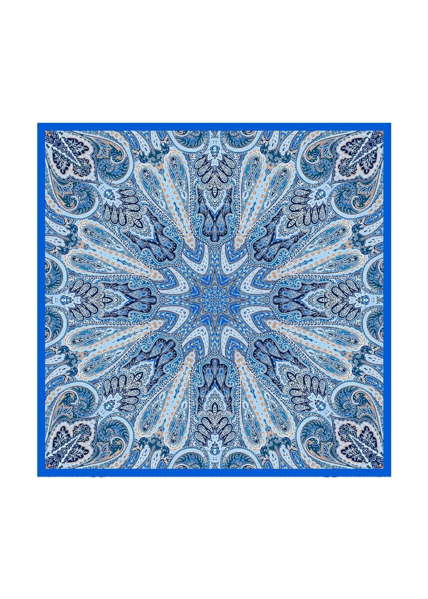 Codello Small Silk Paisley Scarf Blue Hues