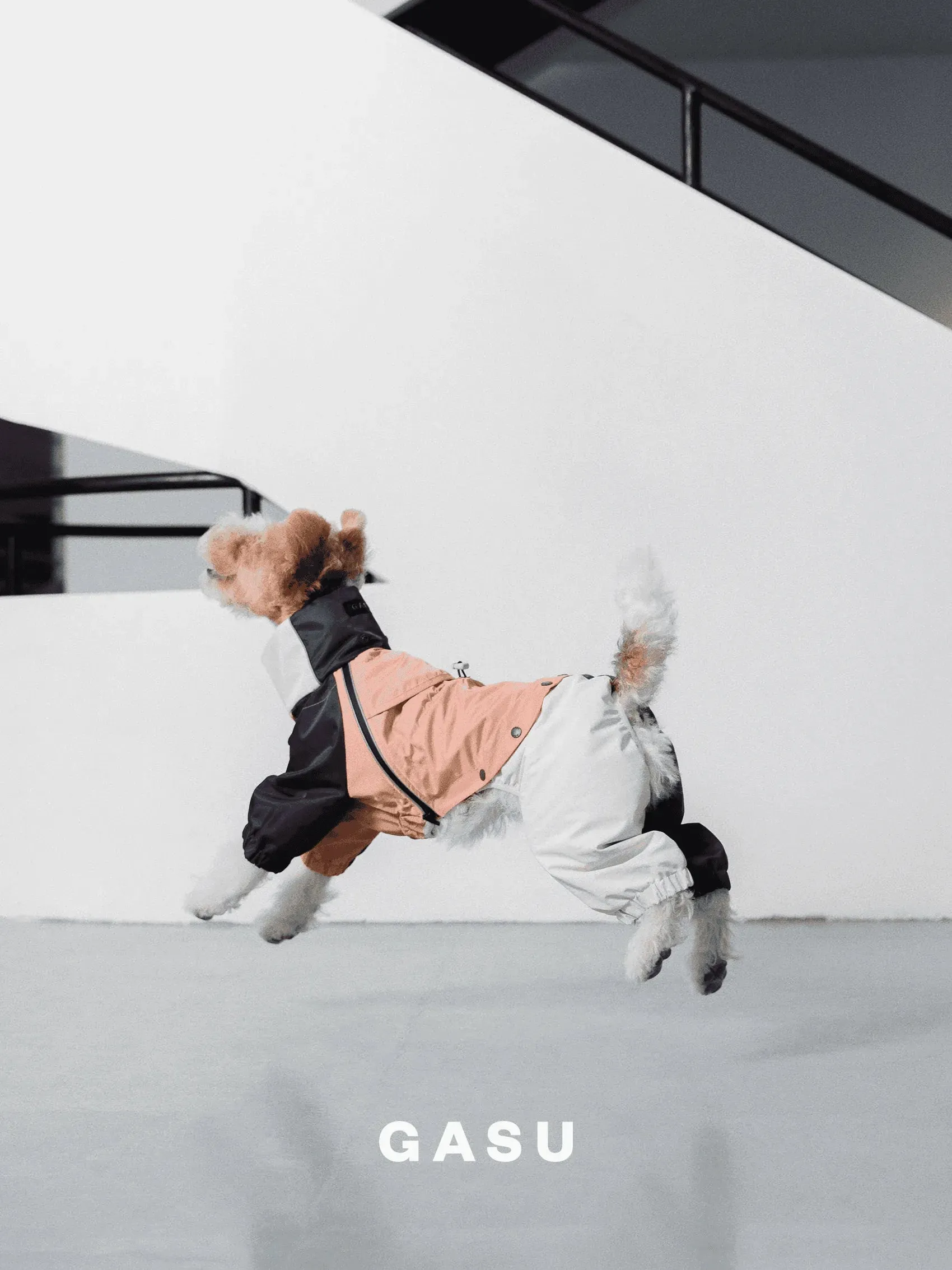 Detachable 4-Leg Dog Raincoat | Peach Khaki