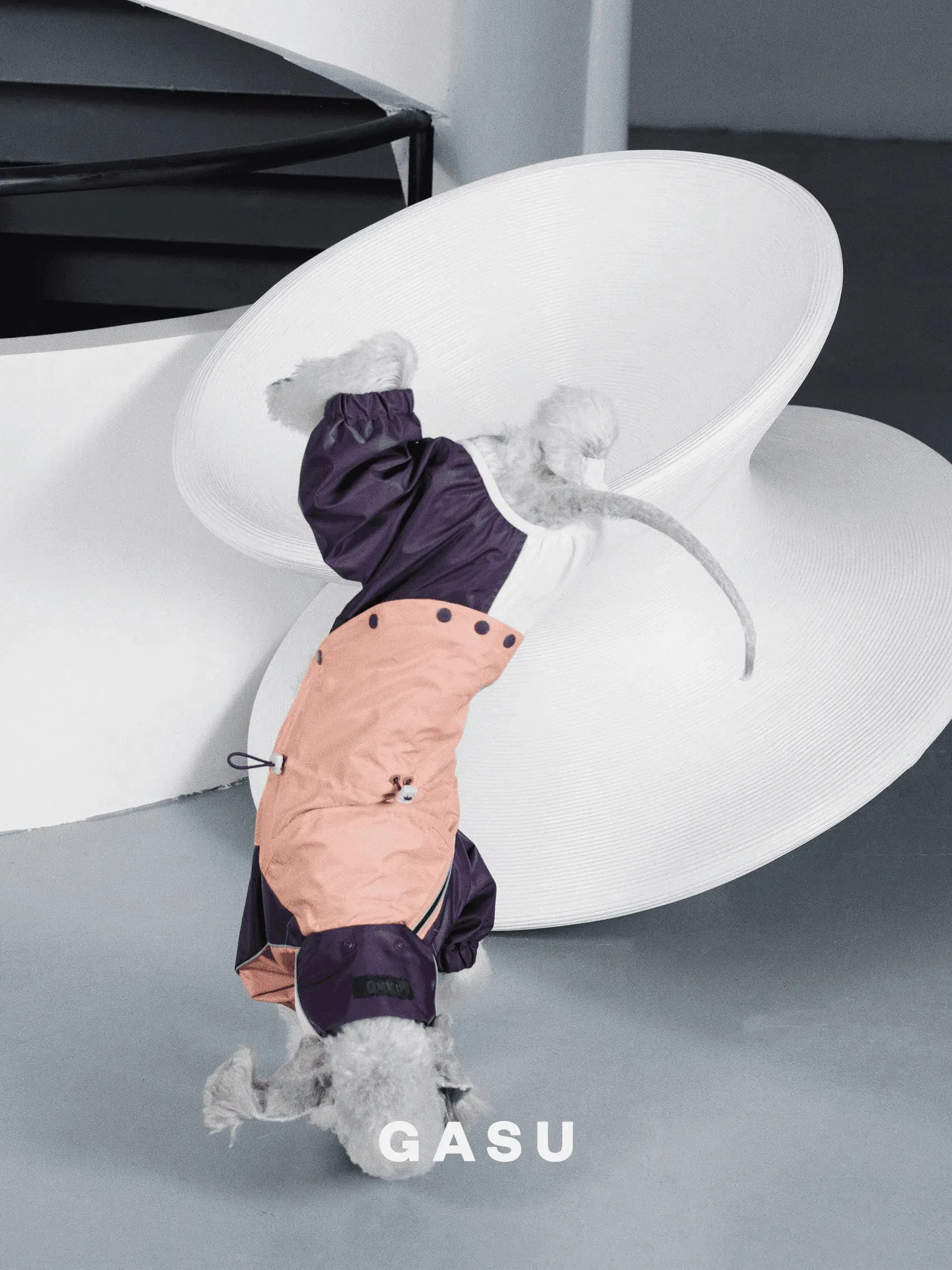 Detachable 4-Leg Dog Raincoat | Peach Khaki