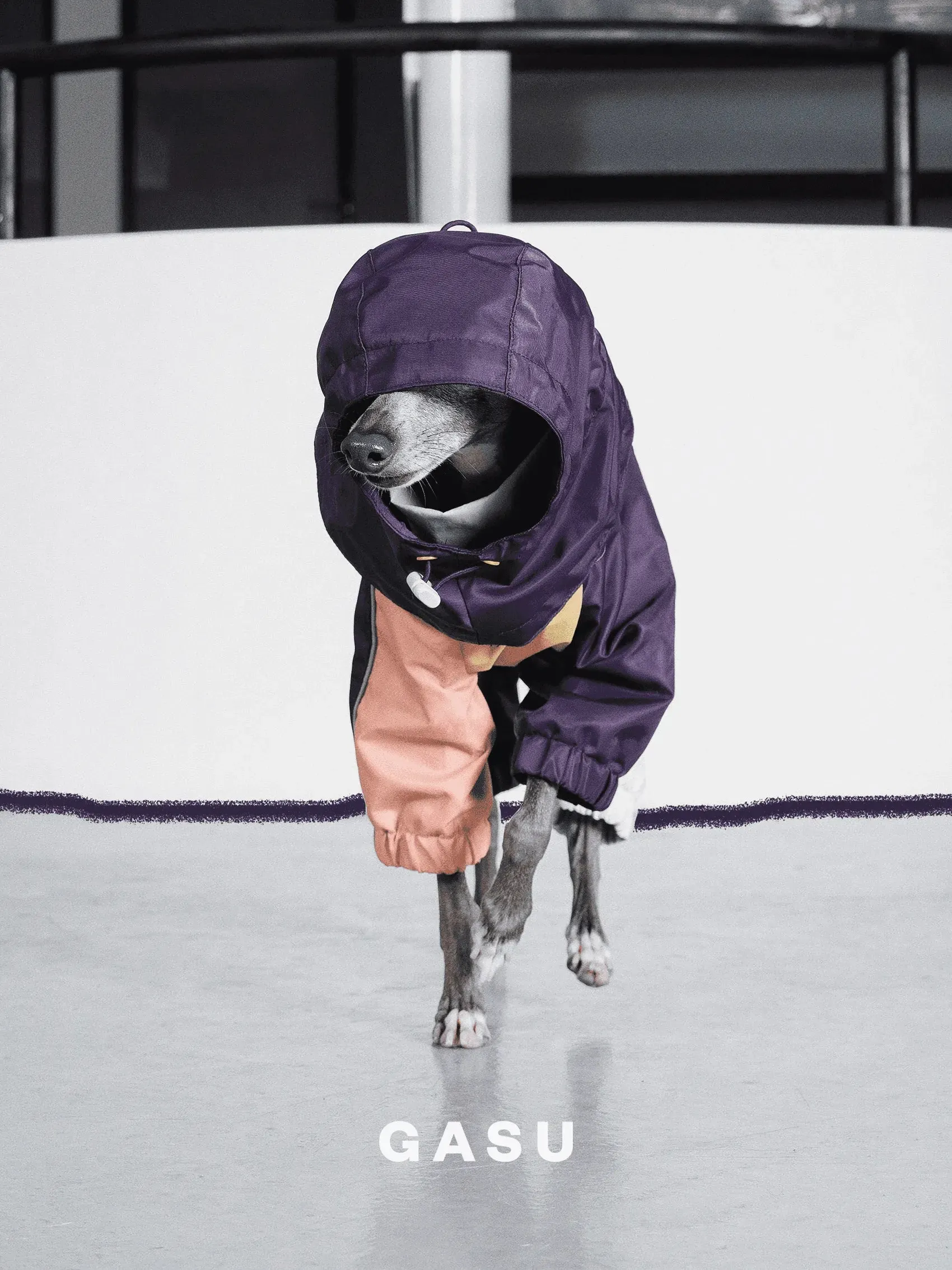 Detachable 4-Leg Dog Raincoat | Peach Khaki