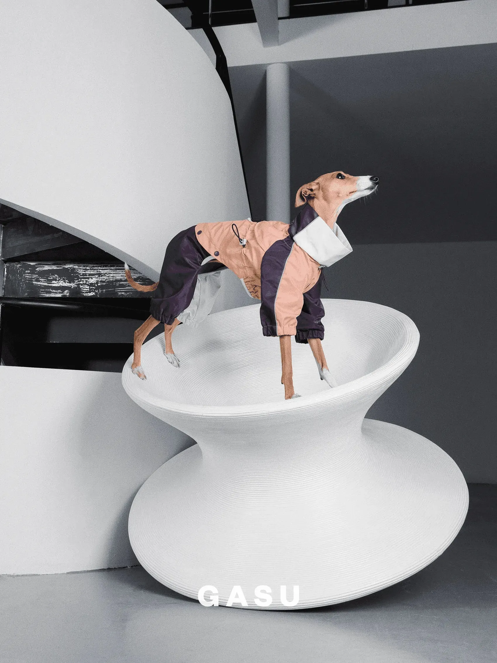 Detachable 4-Leg Dog Raincoat | Peach Khaki