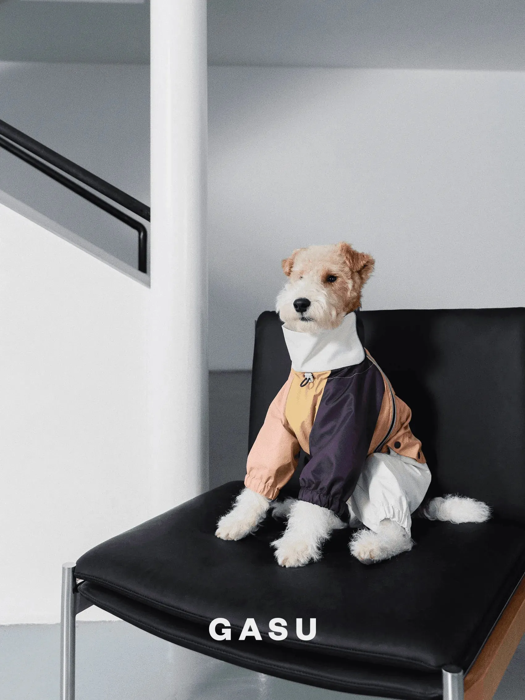 Detachable 4-Leg Dog Raincoat | Peach Khaki