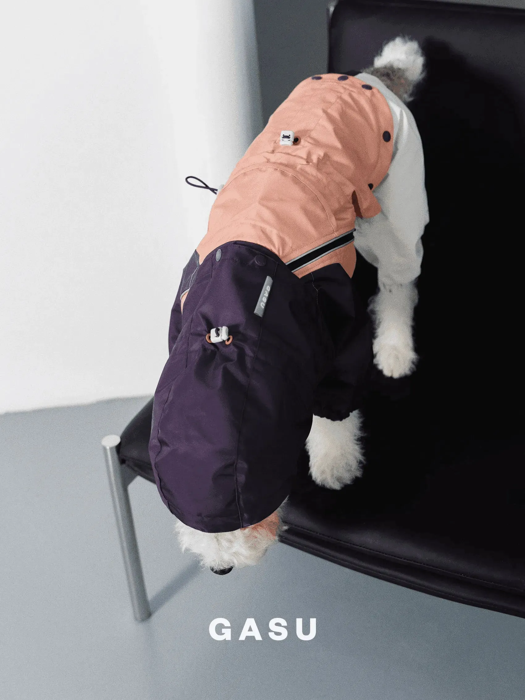 Detachable 4-Leg Dog Raincoat | Peach Khaki