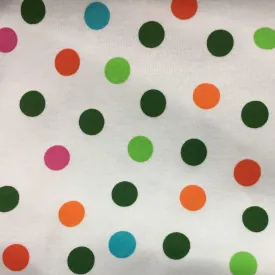 Dottie on White Cotton Rib Knit Fabric