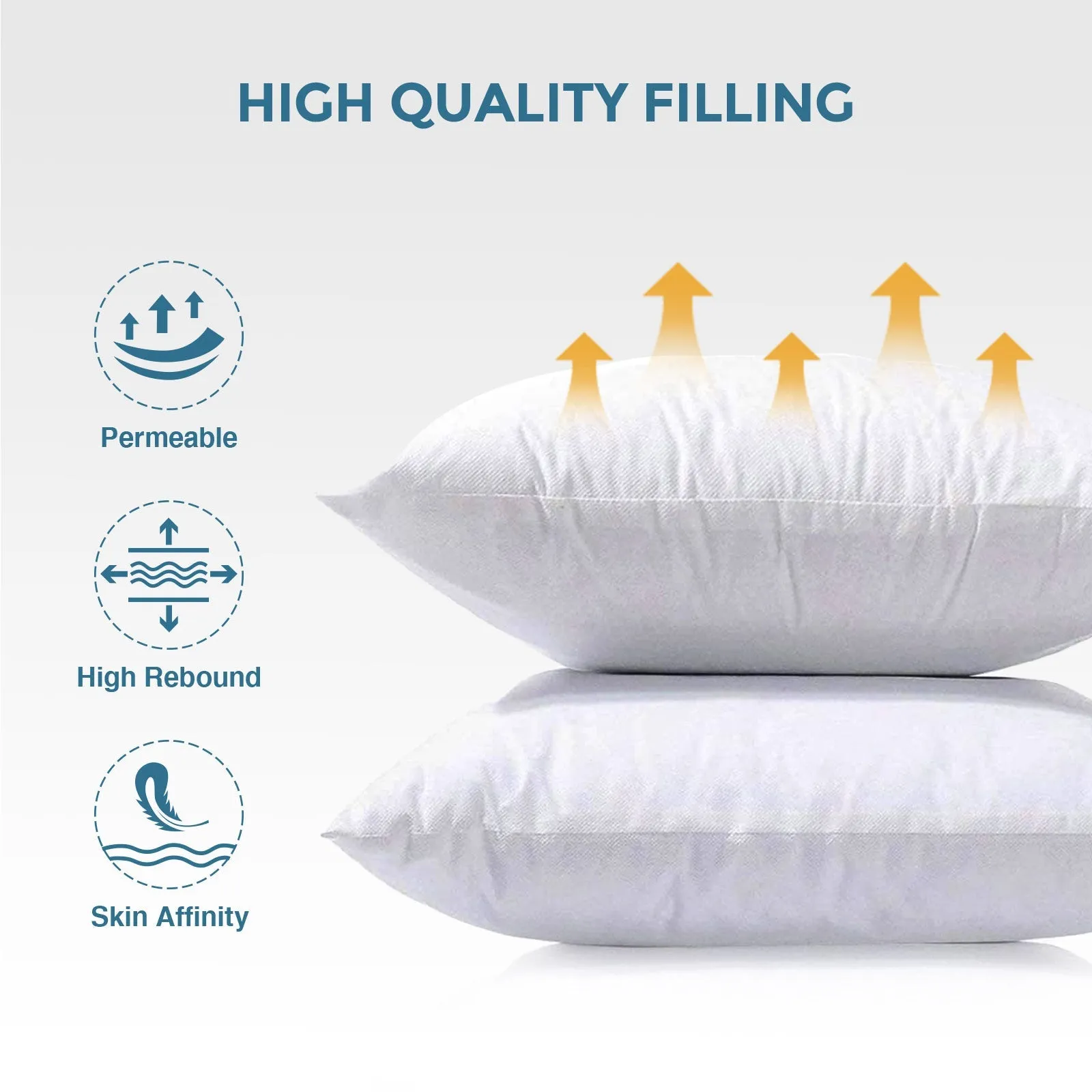 EAGLE PEAK Set of 2 Outdoor / Indoor Square Decorative Throw Pillows for Patio Furniture, 17 x 17 inches