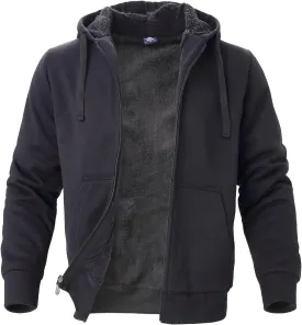 Facitisu Flannel Hoodies for Men Sherpa Lined Heavy Fleece Plaid Jacket Mens Coats Plus Size Big Tall
