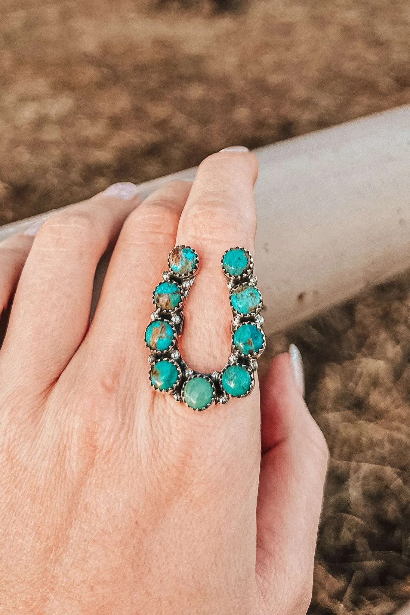 Good Luck Charm Royston Turquoise Horseshoe Ring