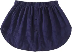 Half Slips Cotton Shirt Extender Adjustable Layering Fake Top Lower Sweep Skirt Half-Length Mini Skirt Hemline Blue,Navy