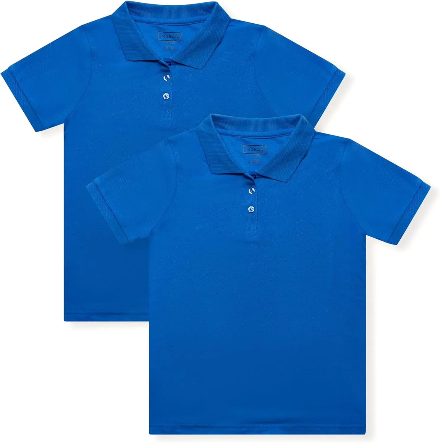 INGEAR Girls Short Sleeve Polo Shirt 2PK - School Uniform & Casual Wear