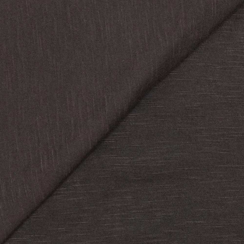 Jersey polyester fin flammé marron