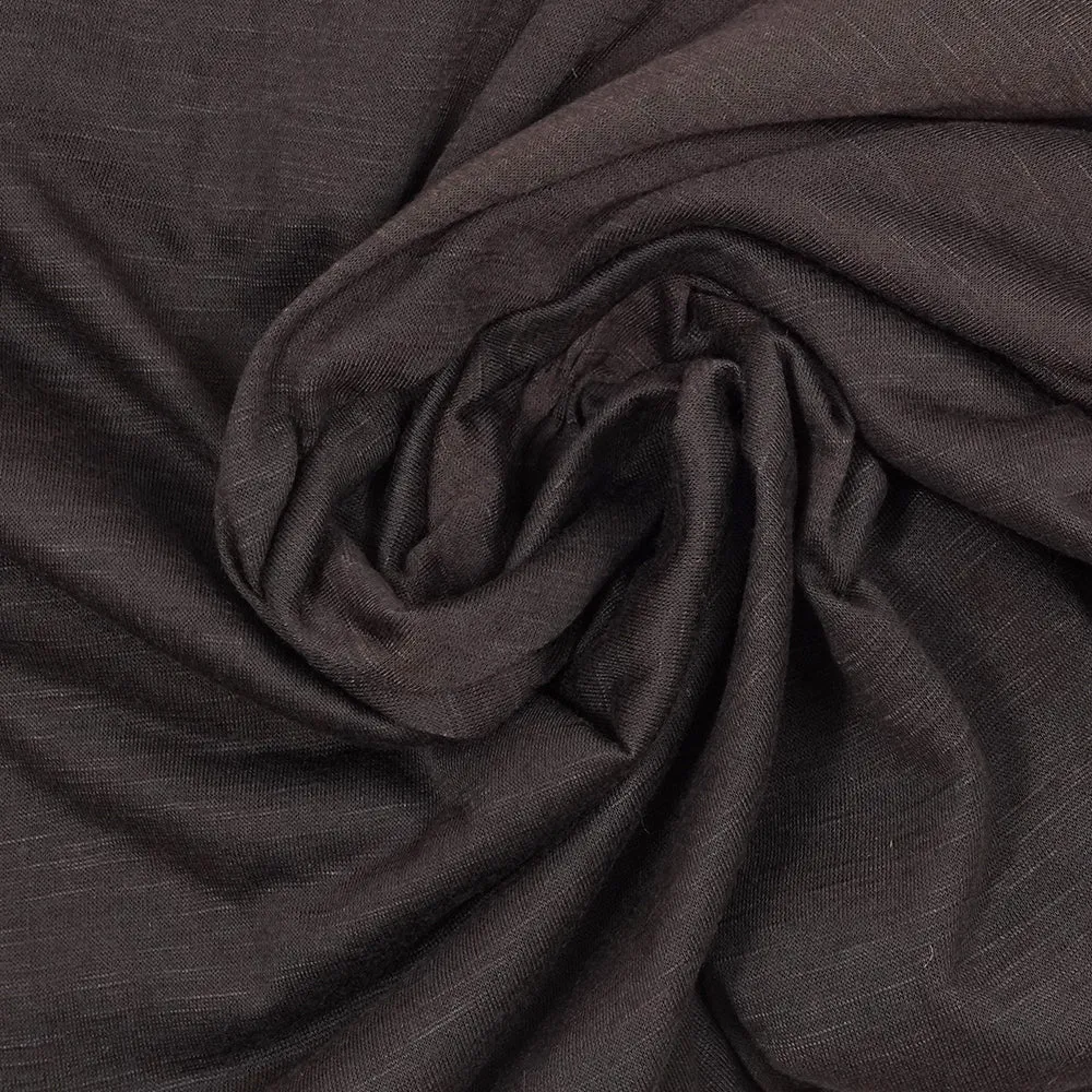 Jersey polyester fin flammé marron