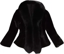 LCMTWX Womens Winter Outerwear Faux Fur Long Jacket Faux Sleeve Short Warm Women's Coat Long Sleeve Pockets Shaggy Purple