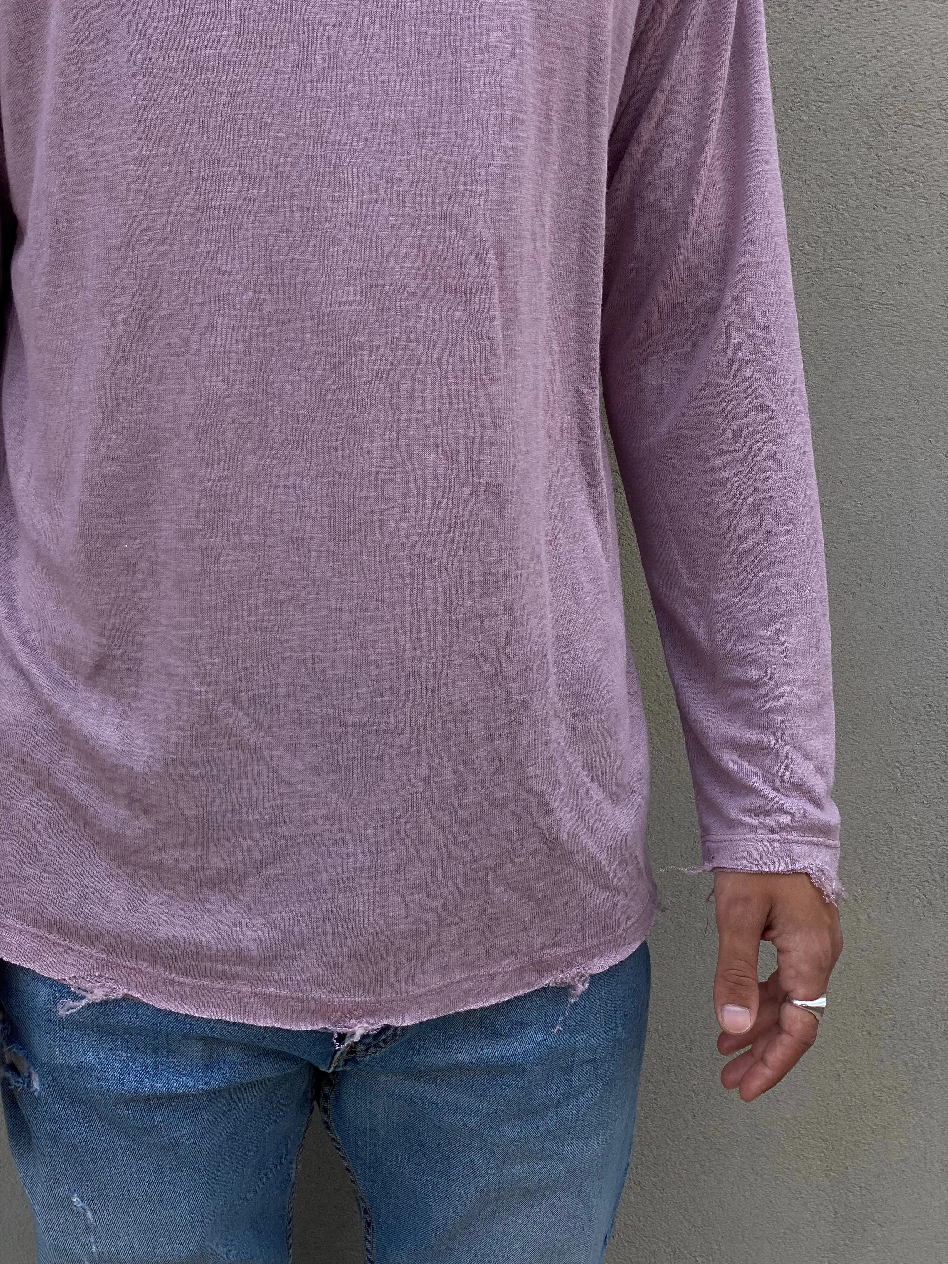 LINEN LONG SLEEVE SHIRT - PINK