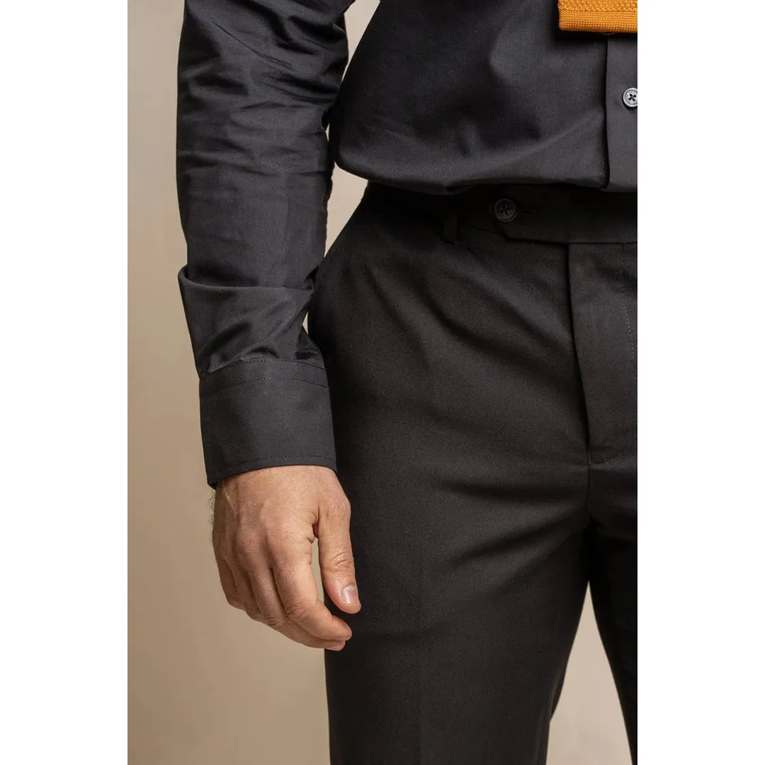 Marco - Men's Classic Black Trousers