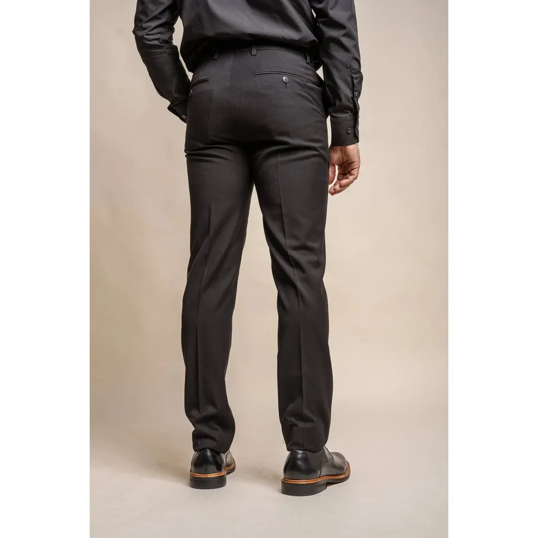 Marco - Men's Classic Black Trousers