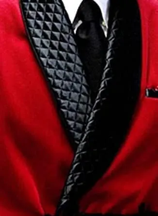 Men's Smoking Jacket & Robes Quilted Jacket Red Velvet Coats Hosting Dinner Party Wear Blazer