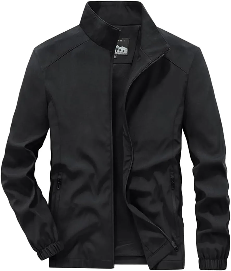 MenS Spring Autumn Lightweight Bomber Jacket Windbreaker Military Gym Sports Golf Hiking Coats