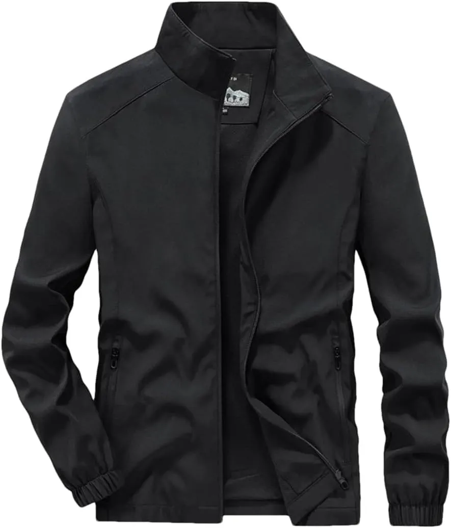 MenS Spring Autumn Lightweight Bomber Jacket Windbreaker Military Gym Sports Golf Hiking Coats