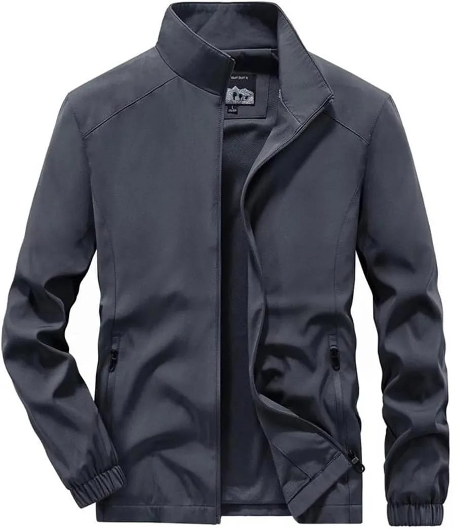 MenS Spring Autumn Lightweight Bomber Jacket Windbreaker Military Gym Sports Golf Hiking Coats