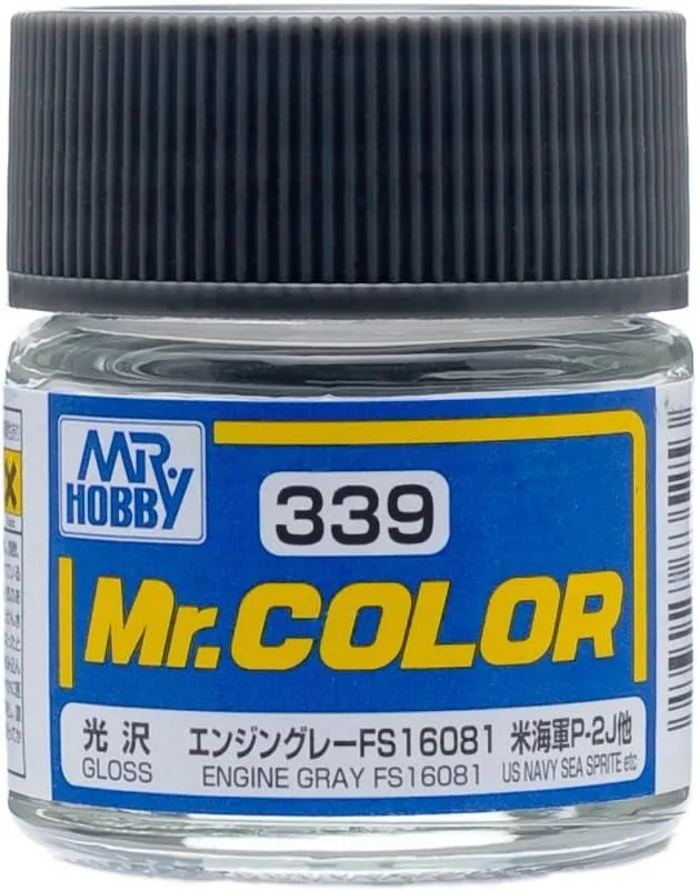 Mr. Hobby C339 Mr. Color Gloss Engine Gray FS16081 Lacquer Paint 10ml