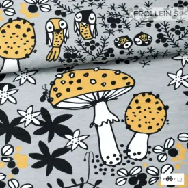 Organic Cotton Jersey - Moss Path - Gray-Mustard