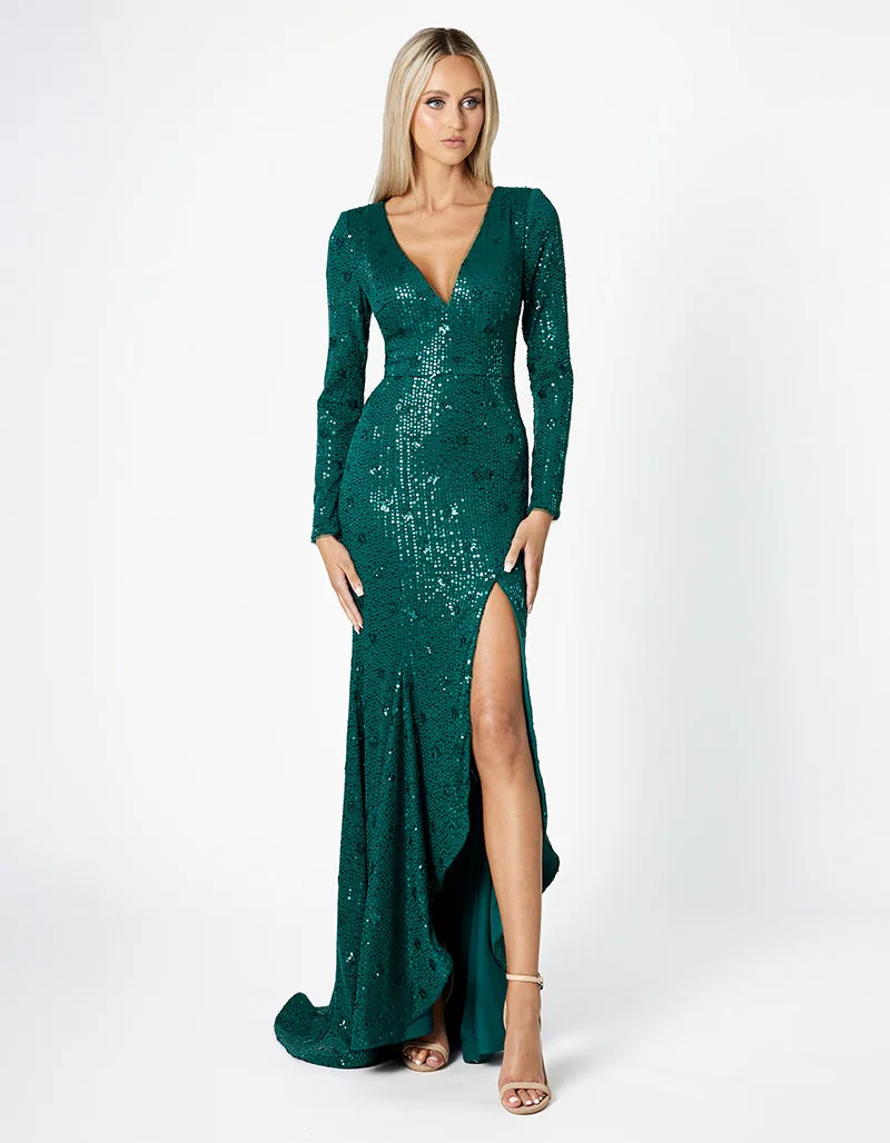 ORLA LONG SLEEVE HI LO GOWN B66D03HL