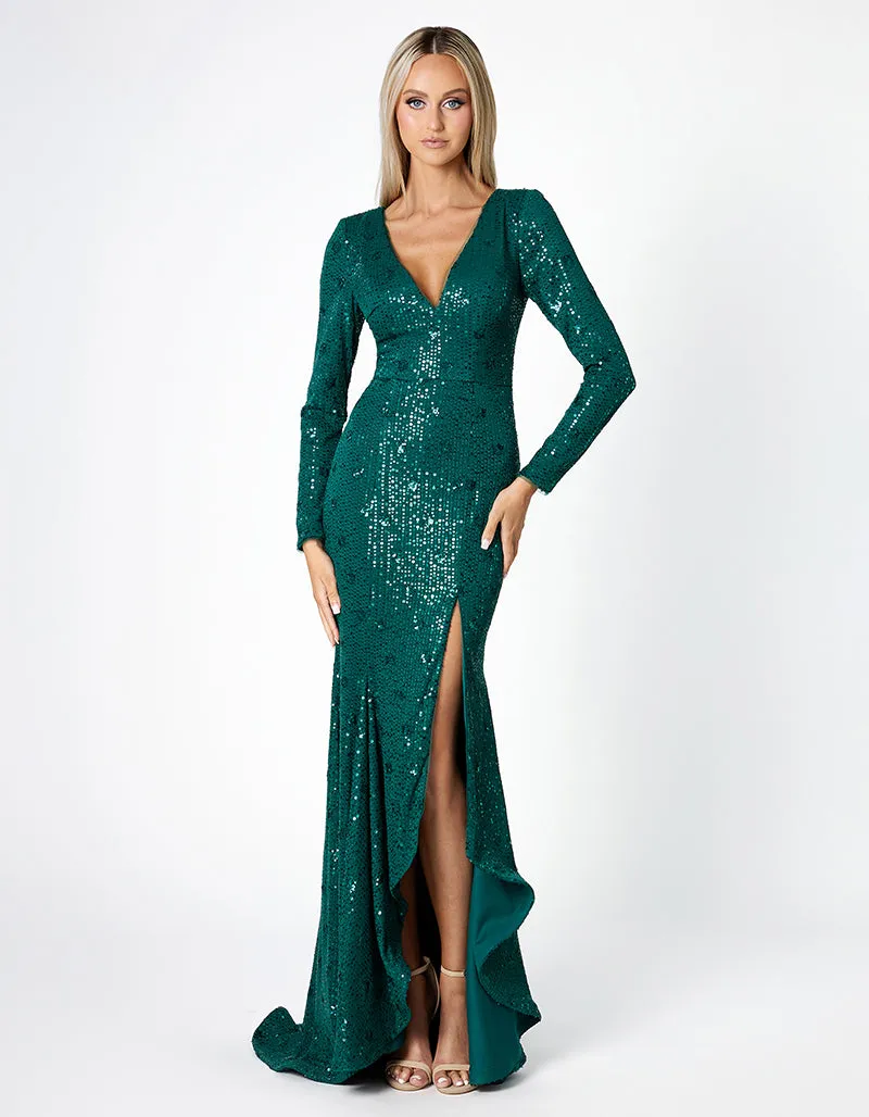 ORLA LONG SLEEVE HI LO GOWN B66D03HL