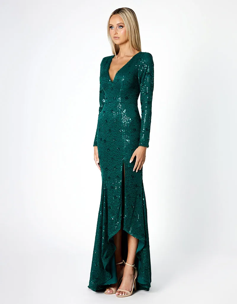 ORLA LONG SLEEVE HI LO GOWN B66D03HL