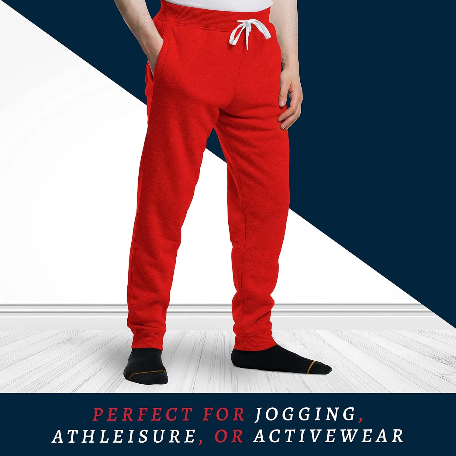 Premium Wear Mens Jogger Sweatpants - Lightweight, Super Soft, 100% Polyester | Elastic Drawstring, Deep Pockets, Tag-Free