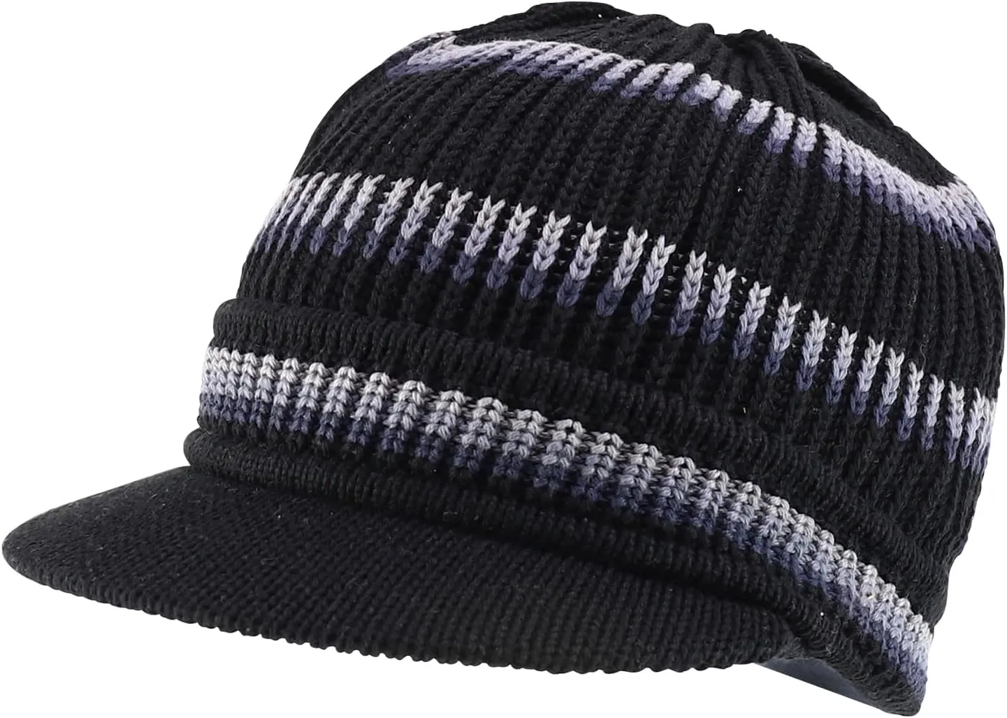 Rasta Cotton Rib Knitted Beanie Visor