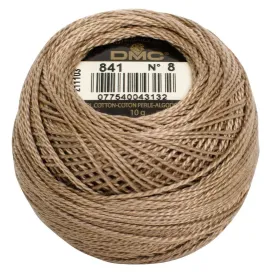 Size 8 Pearl Cotton Ball in Color 841 ~ Light Beige Brown