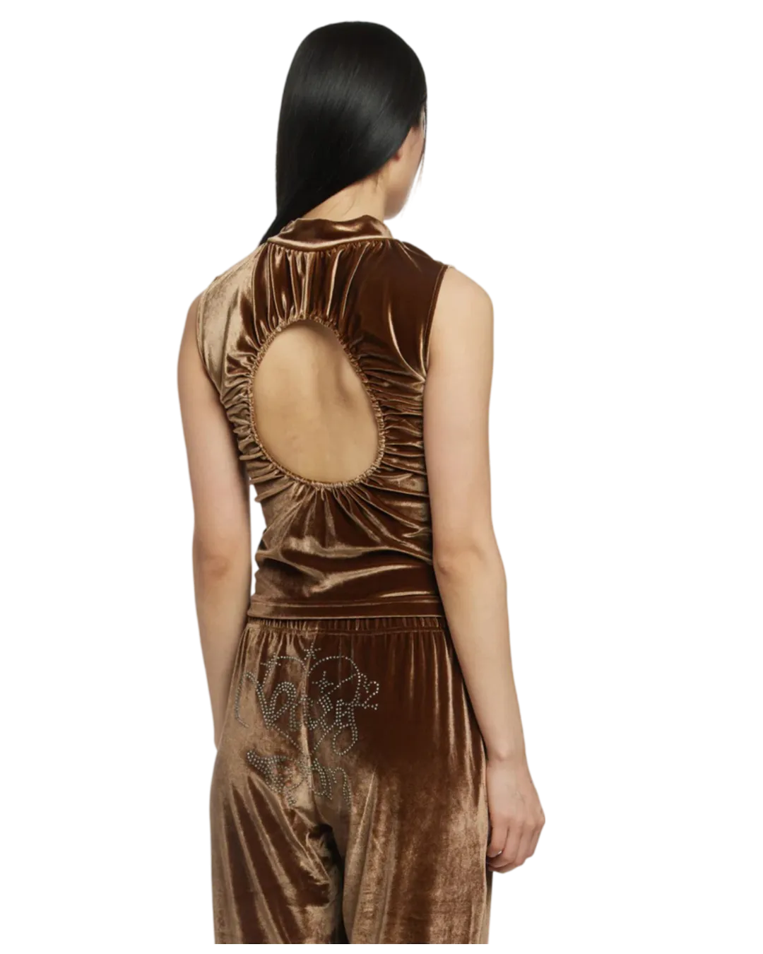 Size M - P.A.M. Deep Minx Varg 2.0 Velour Cut-Out Tank Top
