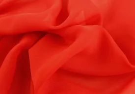 Tomato Red Polyester Chiffon