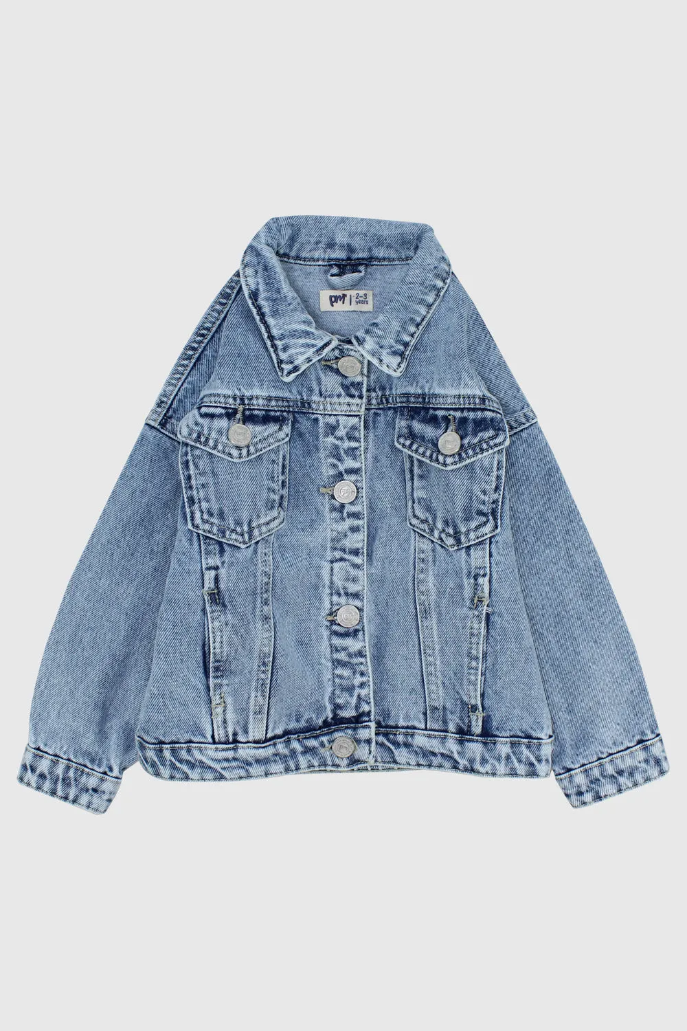 Unisex Blue Long-Sleeved Jean Jacket