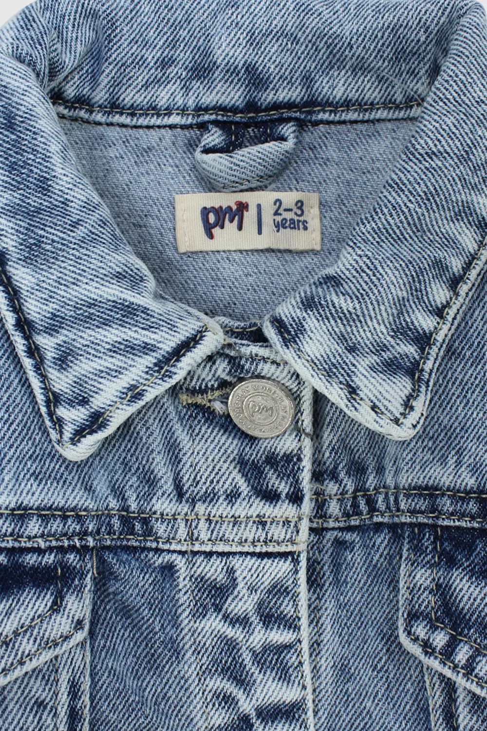 Unisex Blue Long-Sleeved Jean Jacket