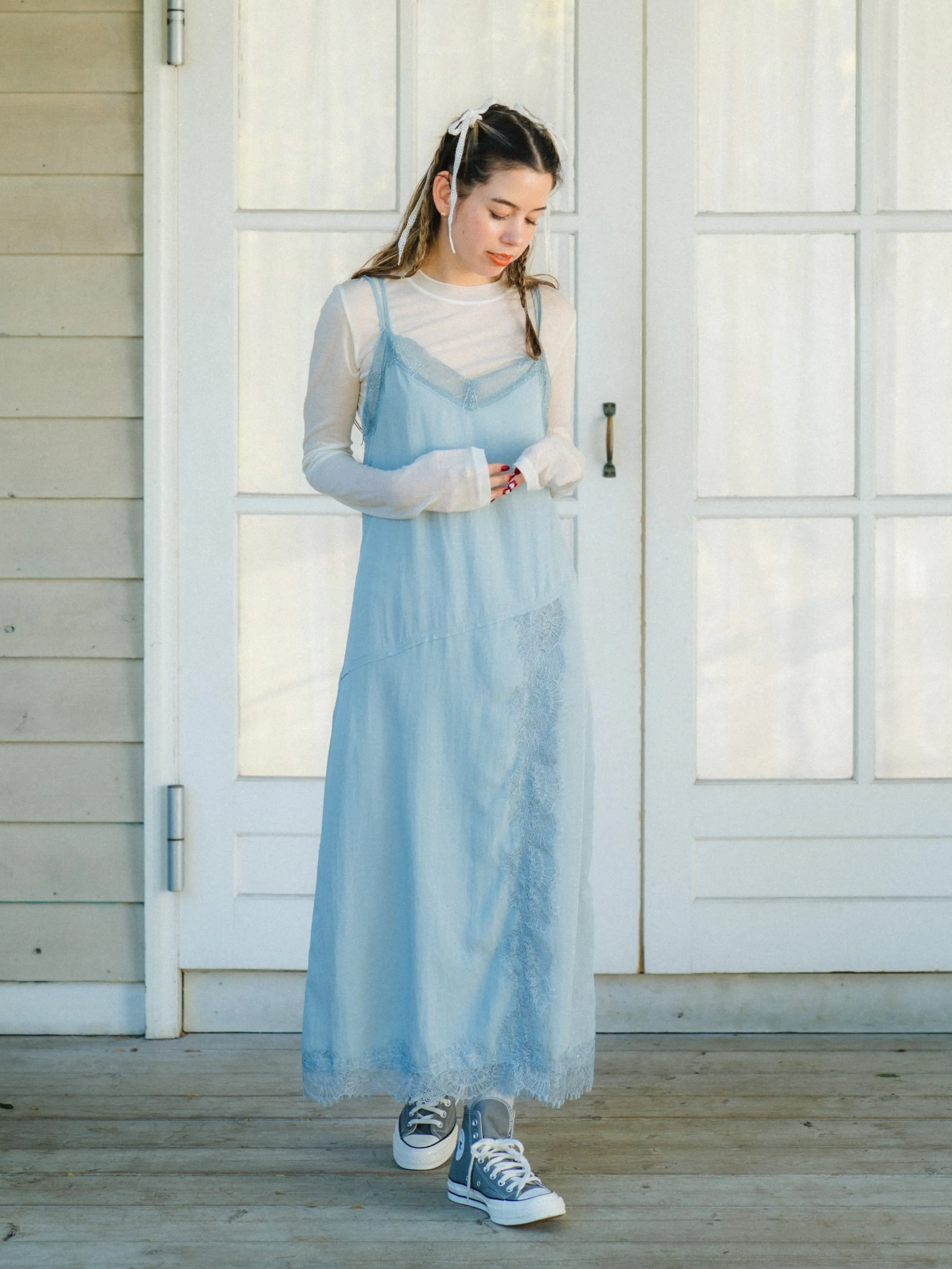 Vintage Lace Design Long Dress
