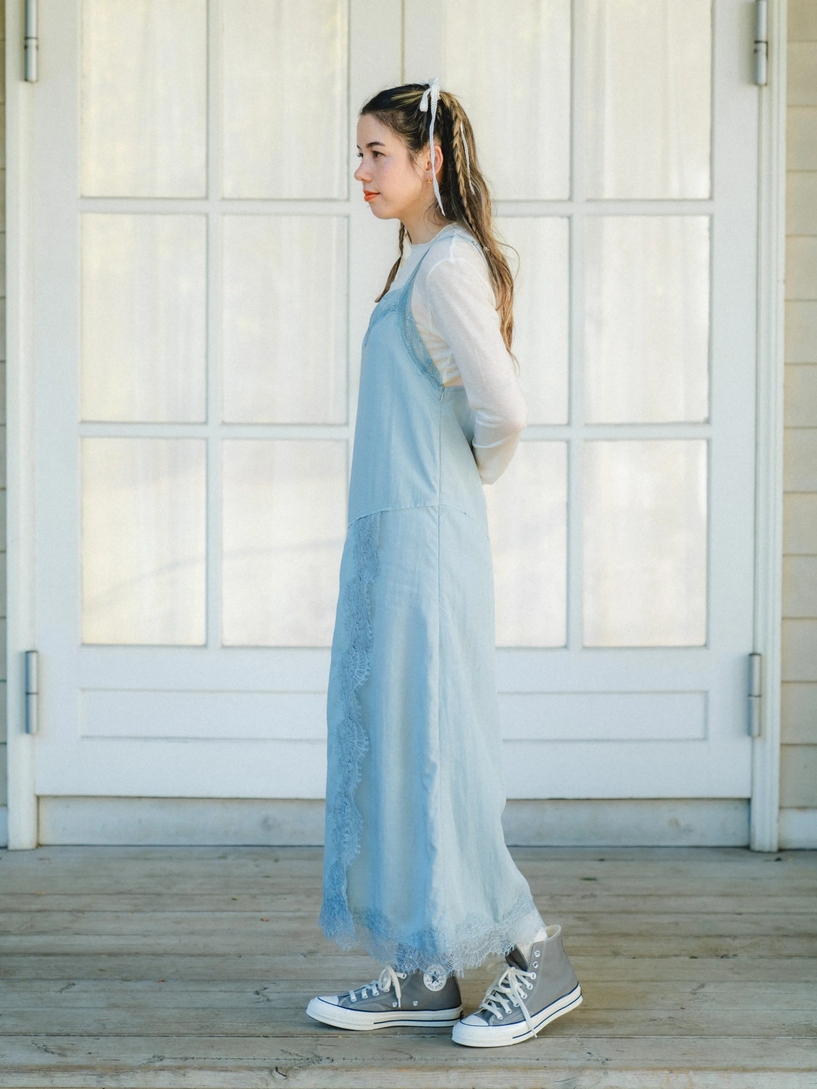 Vintage Lace Design Long Dress