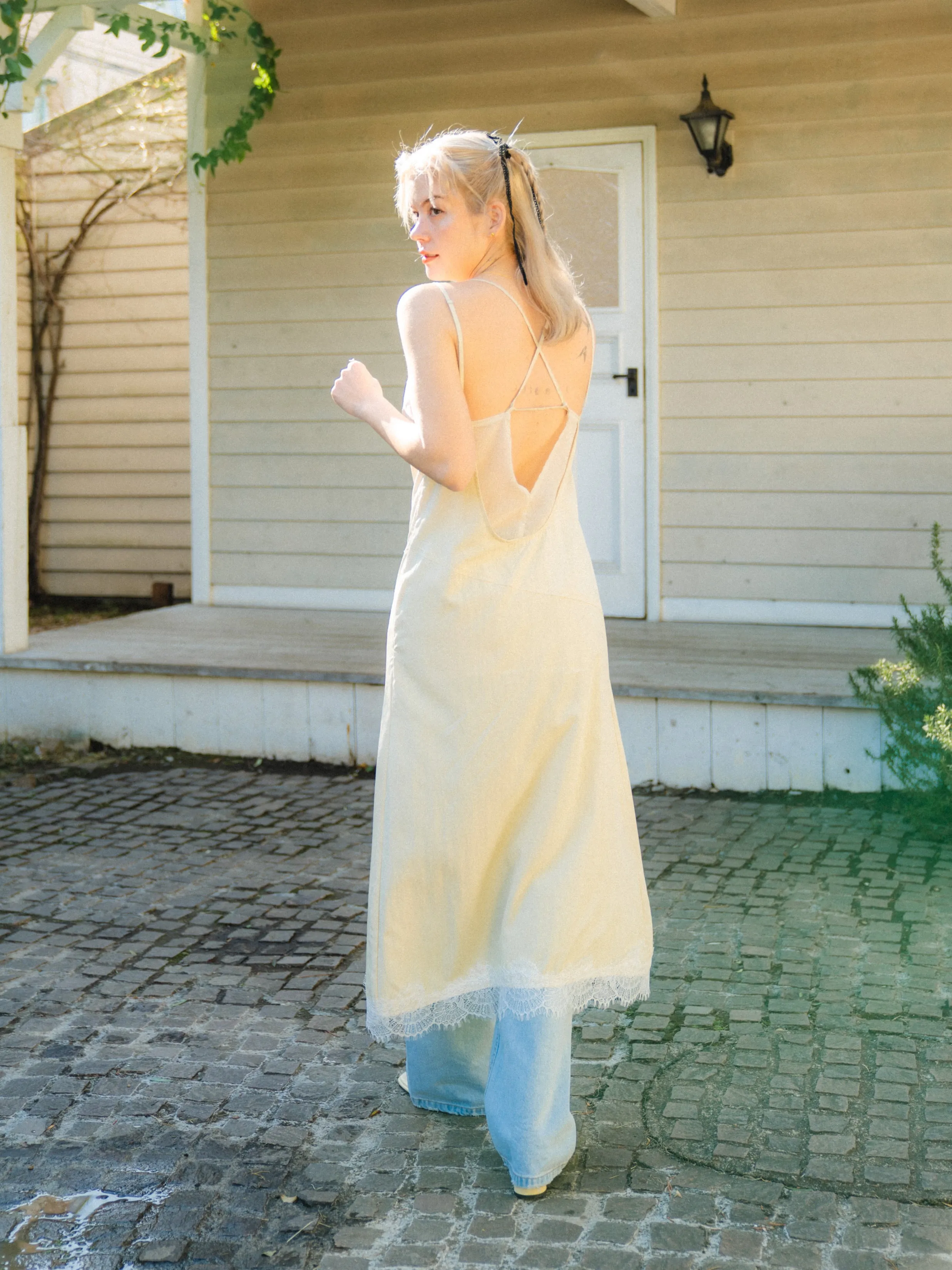 Vintage Lace Design Long Dress